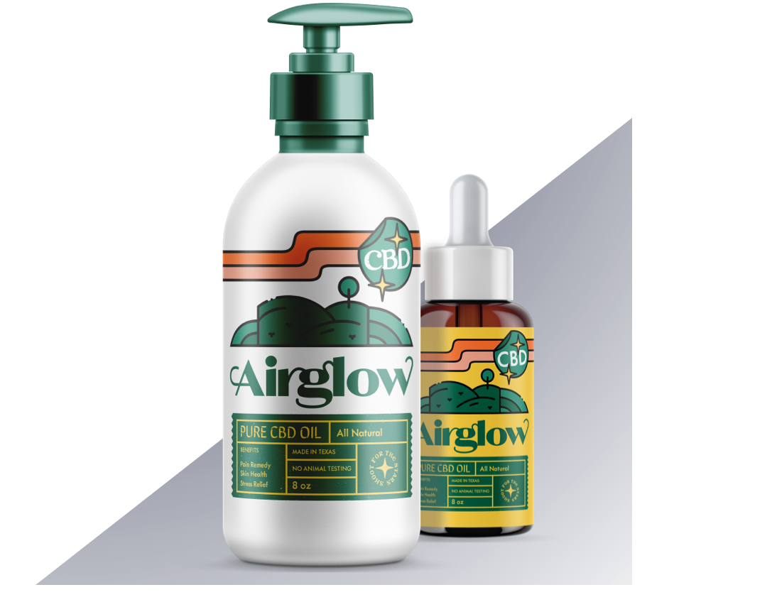 Collage product cbd oil triangle airglow