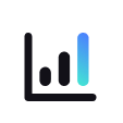 Icon analytics v3 black blue gradient